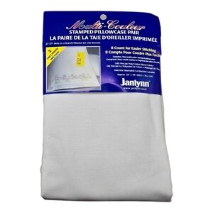 Janlynn Stamped Multicolor Pillowcase Pair Birds on a Branch 20x30 Cross-Stitch